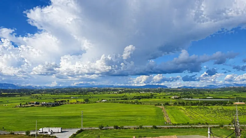 Vistas desde casa rural en Puigverd d’Agramunt con paisaje natural en Lleida
